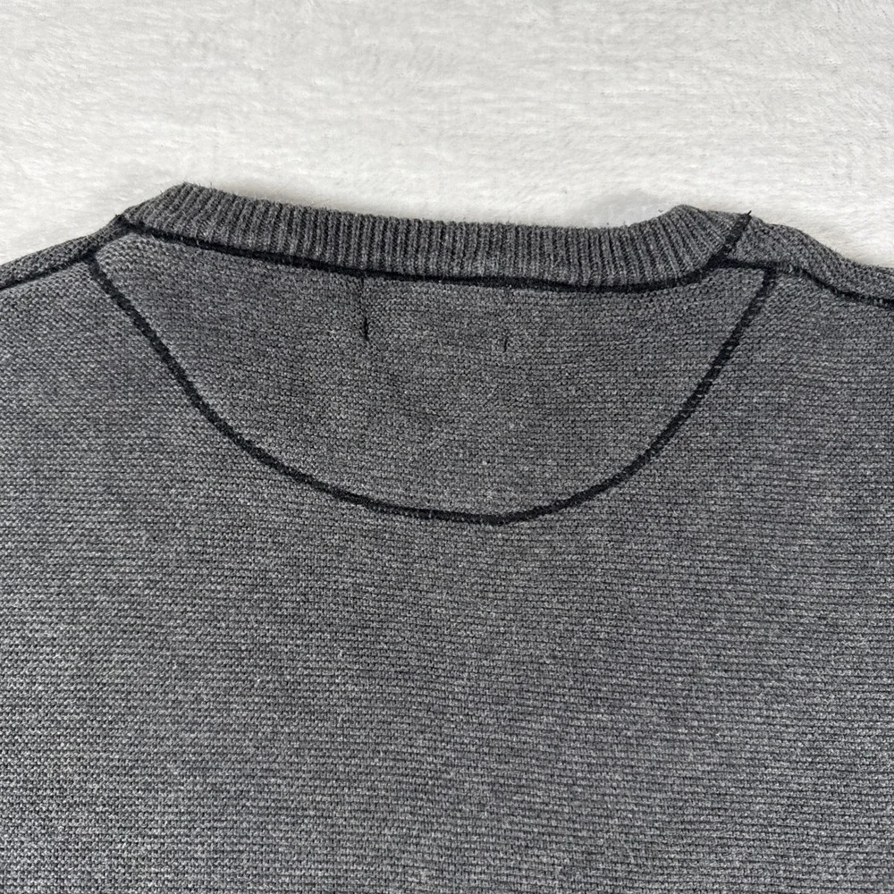Calvin Klein Men's M Grey 100% Pima Cotton Crewneck‎ Long Sleeve Sweater